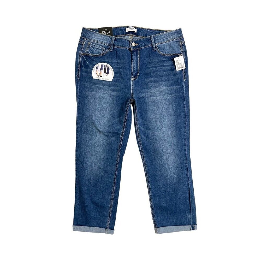 Kensie Jeans Denim Effortless Ankle Mid Rise Rolled Hem Sz 12/31 Nwt — image 2 of 7